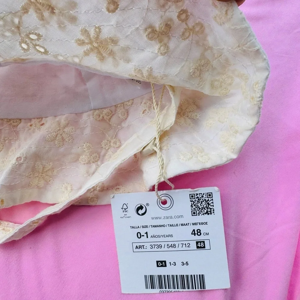 Zara Cream Floral Kids Hat